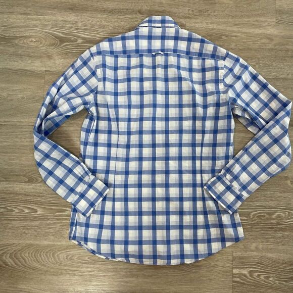 Massimo Dutti Men Casual Shirt Blue Check Cotton size M - Picture 2 of 8